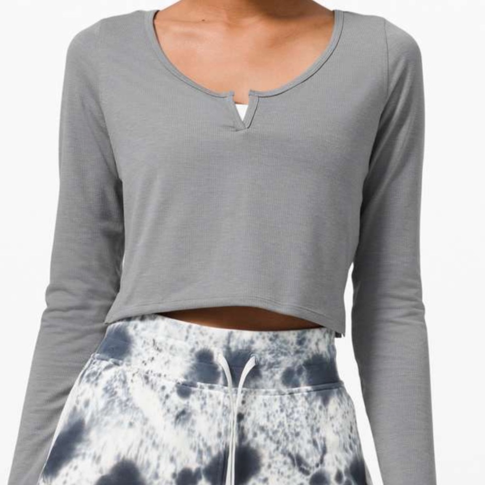 NWOT Lululemon Cropped Henley Long Sleeve